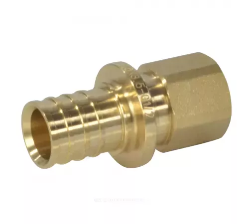 Муфта для PE-X труб аксиальная латунь Дн 16х1/2" ВР РОС