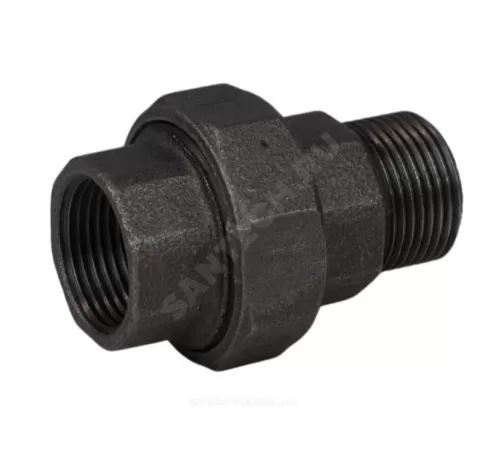 Соединитель прямой американка чугун Ду 15 (1/2") ВР/НР конусный Fittex PLUS Соединитель прямой американка чугун Ду 15 (1/2") ВР/НР конусный Fittex PLUS