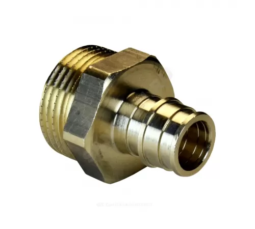 Муфта для PE-X труб радиальная латунь Дн 16х1/2" НР РОС