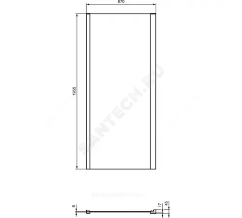 Стенка душевая CONNECT 2 боковая 900х1950мм Ideal Standard K9374V3 Стенка душевая CONNECT 2 боковая 900х1950мм Ideal Standard K9374V3