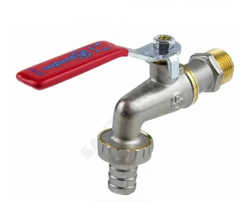 Кран шаровой водоразборный латунь со штуцером 1019 Euro Ду 15 Ру16 НР/штуц G1/2" рычаг L=133мм Aquasfera 1019-01.