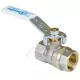Кран шаровой латунь никель 1101 Standard Ду 25 Ру25 ВР полнопроходной рычаг белый Aquasfera 1101-03 .