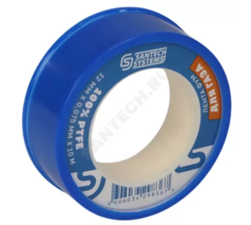 Лента ФУМ PTFE 12ммх0,075ммх10м катушка среда: газ SantechSystems Лента ФУМ PTFE 12ммх0,075ммх10м катушка среда: газ SantechSystems