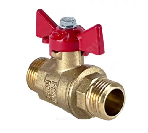 Кран шаровой латунь 11Б27фт1М Ду 20 Ру40 НР бабочка красная VALFEX VF.219.LB1.034.N/P59