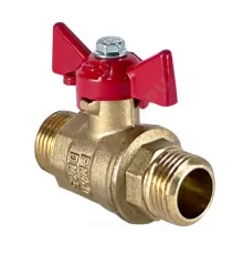 Кран шаровой латунь 11Б27фт1М Ду 15 Ру40 НР бабочка красная VALFEX VF.219.LB1.012.N/P59