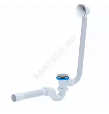 Слив-перелив для ванны трубный автоматический 1 1/2"x40 с гофрой 40х50 слив клапан "клик-клак" (грибок), пробка D=68мм АНИ Пласт EC155G