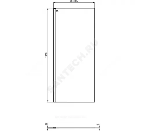 Стенка душевая CONNECT 2 900х1950мм Ideal Standard K9377V3 Стенка душевая CONNECT 2 900х1950мм Ideal Standard K9377V3