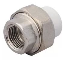 Муфта PP-R комбинированная разъемная белая Дн 20х1/2" ВР RTP (РосТурПласт) 10615