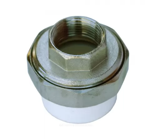 Муфта PP-R комбинированная разъемная белая Дн 20х1/2" ВР RTP (РосТурПласт) 10615 Муфта PP-R комбинированная разъемная белая Дн 20х1/2" ВР RTP (РосТурПласт) 10615