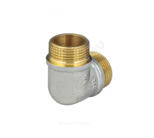 Угольник латунь никель реборда Ду 25 (1") НР/НР 9005 ГОСТ 32585-2013 Aquasfera 9005-03
