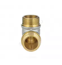 Угольник латунь никель реборда Ду 15 (1/2") НР/НР 9005 ГОСТ 32585-2013 Aquasfera 9005-01