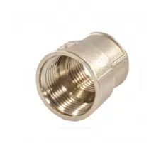 Муфта латунь никель переходная Ду 25х15 (1"х1/2") ВР/ВР VALFEX VF.240.N.100.012