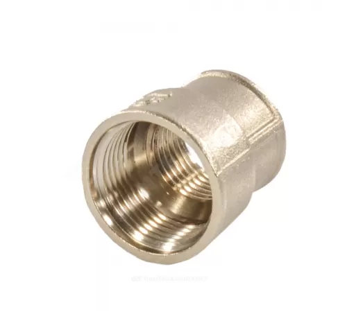 Муфта латунь никель переходная Ду 25х15 (1"х1/2") ВР/ВР VALFEX VF.240.N.100.012