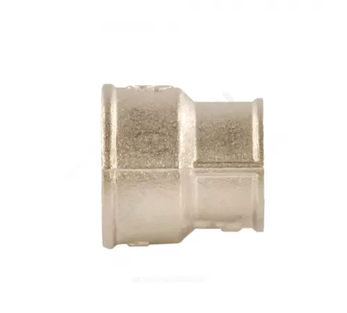 Муфта латунь никель переходная Ду 25х15 (1"х1/2") ВР/ВР VALFEX VF.240.N.100.012