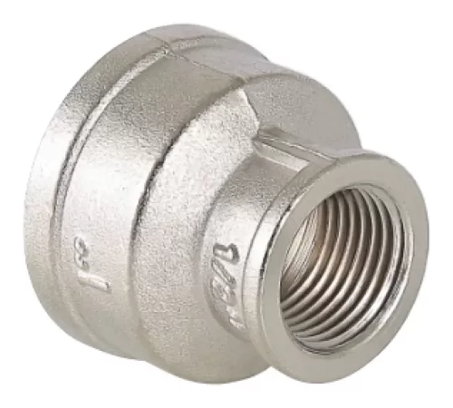 Муфта латунь никель переходная Ду 25х15 (1"х1/2") ВР/ВР VALFEX VF.240.N.100.012