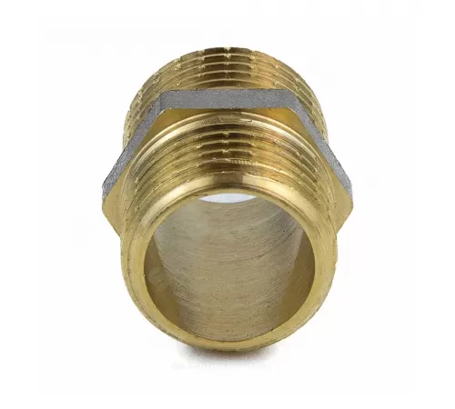 Ниппель латунь никель Ду 32 (1 1/4") НР 9022 ГОСТ 32585-2013 Aquasfera 9022-04