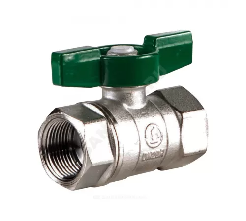 Кран шаровой латунь хром R251W Ду 15 Ру42 ВР бабочка зеленая Giacomini R251WX023