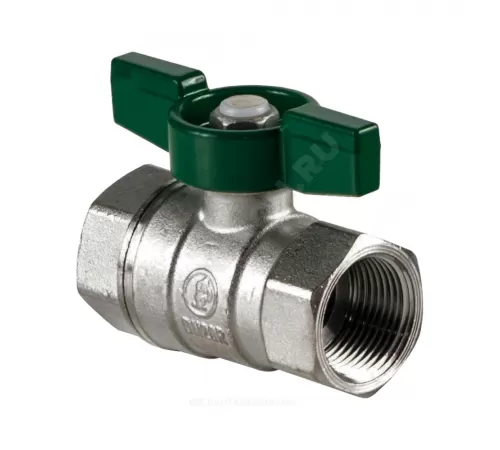 Кран шаровой латунь хром R251W Ду 15 Ру42 ВР бабочка зеленая Giacomini R251WX023