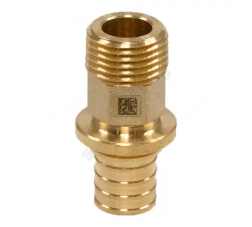 Муфта для PE-X труб аксиальная латунь Дн 16х3/4" НР MX Рехау 11097141001