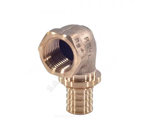 Угольник для PE-X труб аксиальный бронза Дн 20х1/2" ВР RAUTITAN RX+ Rehau 14563551001 (13660961001)