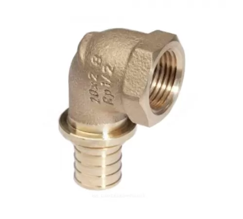 Угольник для PE-X труб аксиальный бронза Дн 20х1/2" ВР RAUTITAN RX+ Rehau 14563551001 (13660961001)