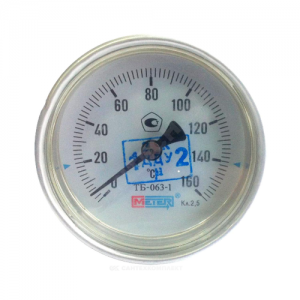 Термометр биметаллический осевой Дк63 L=60мм G1/2" 160С ТБ63 Метер