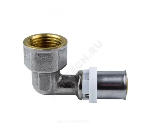 Угольник МП латунь никель пресс Дн 16х3/4"х90гр ВР ГОСТ 32415-2013 8007 Aquasfera 8007-02