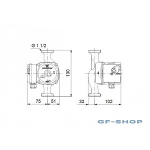 Насос циркуляционный Grundfos UPS 25-50 130
