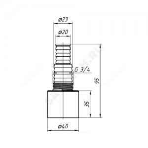 Отвод (штуцер) для подключения слива бытовой техники D=40мм 20/23 АНИ Пласт M160