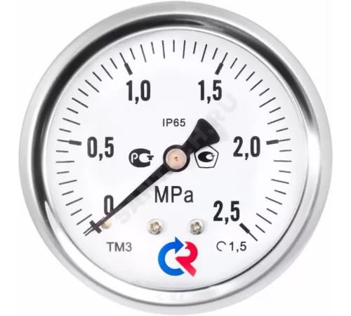 Манометр гидрозаполненный ТМ-320Т.20 осевой Дк63мм 0-0,6 МПа кл.1,5 G1/4" силикон Росма 00000030734