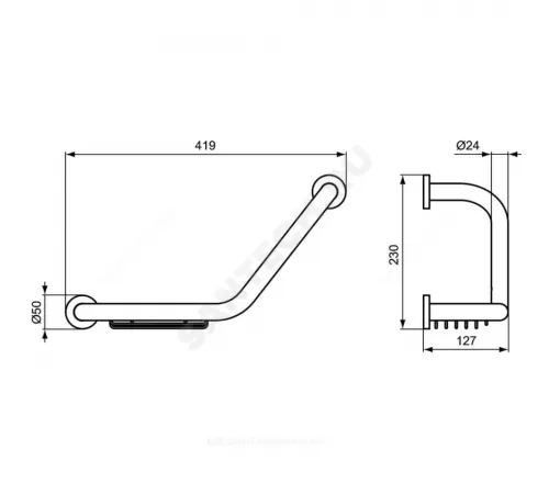 Поручень с мыльницей IOM хром Ideal Standard A9114AA Поручень с мыльницей IOM хром Ideal Standard A9114AA