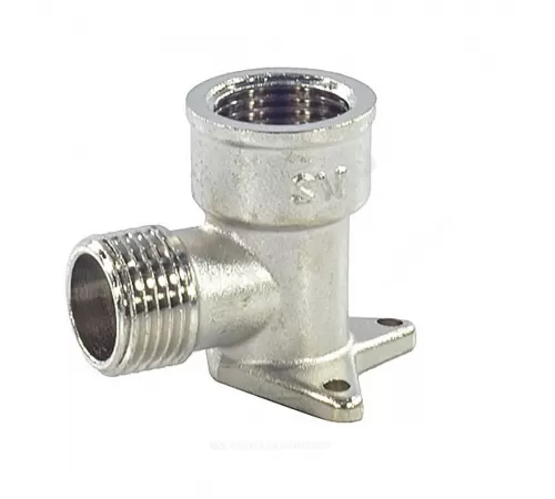 Угольник латунь никель установочный Ду 15 (1/2") 3 отверстия ВР/НР SantechSystems Угольник латунь никель установочный Ду 15 (1/2") 3 отверстия ВР/НР SantechSystems