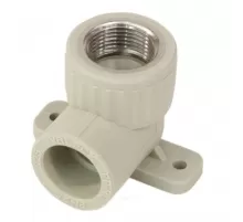 Угольник PP-R комбинированный серый Дн 25х3/4" ВР с креплением VALFEX 10120125Г