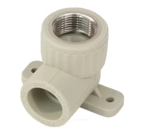 Угольник PP-R комбинированный серый Дн 25х3/4" ВР с креплением VALFEX 10120125Г