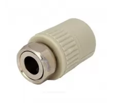 Муфта PP-R комбинированная серая Дн 20х1/2" с накидной гайкой RTP (РосТурПласт) 15914
