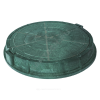 Люк полимер (легкий садовый) зелёный круглый 750х580 h=60мм 15кН Сантехкомплект