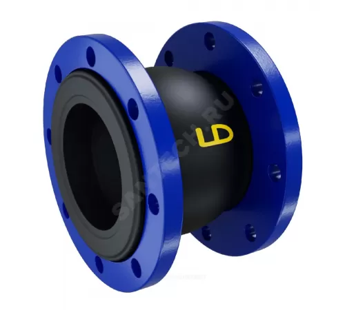 Компенсатор резиновый антивибрационный EPDM Ду 150 Ру16 фл L=180мм LD LD.КФР.150.16 сжатие/растяжение 20 мм/12 мм