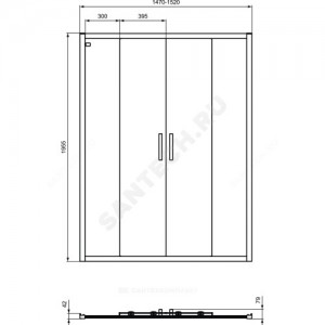 Дверь душевая CONNECT 2 Sliding door 1500х1950 мм Ideal Standard K968701