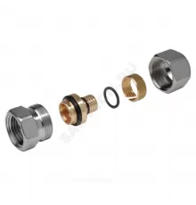 Муфта для МП/PE-X труб латунь хром Дн 20х2,0х3/4" ВР R187F Giacomini R187FX096
