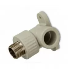 Угольник PP-R комбинированный серый Дн 25х1/2" НР для PP-R с креплением RTP (РосТурПласт) 15921
