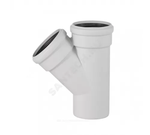 Тройник PP-MD бесшумный светло-серый Skolan Safe SKEA Дн 110х110х45гр (DN110х110) б/нап в/к Ostendorf 335200