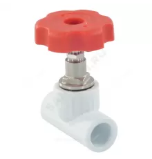 Клапан (вентиль) PP-R запорный белый Дн 20х90гр внутренняя пайка VALFEX 10146020