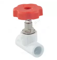 Клапан (вентиль) PP-R запорный белый Дн 20х90гр внутренняя пайка VALFEX 10146020
