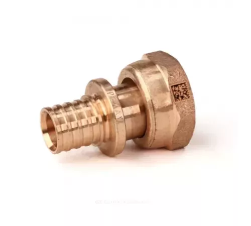 Муфта для PE-X труб аксиальная бронза Дн 16х1/2" с накидной гайкой RX+ Рехау 14563353001