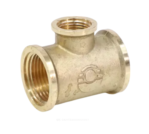 Тройник латунь переходной Ду 20х15х20 (3/4"х1/2"х3/4") ВР VALFEX VF.750.L.034.012.034