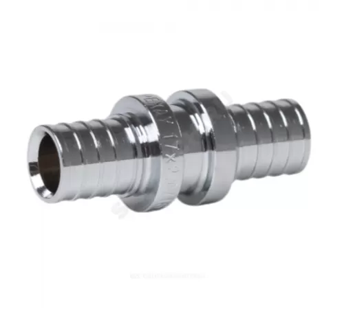 Муфта для PE-X труб аксиальная латунь хром Дн 25 THERM S Рехау 12591873002