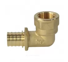 Угольник для PE-X труб аксиальный латунь Дн 20х1/2" ВР РОС