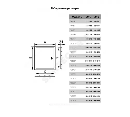 Люк-дверца с фланцем и ручкой пластик 146х196 Evecs Л1520Р