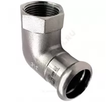 Угольник сталь нерж AISI 316L 90гр Дн 18х1/2" Ру16 пресс/ВР Inoxpres RM 198102018