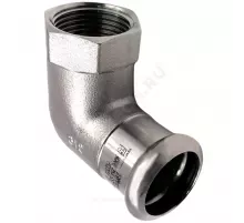 Угольник сталь нерж AISI 316L 90гр Дн 18х1/2" Ру16 пресс/ВР Inoxpres RM 198102018